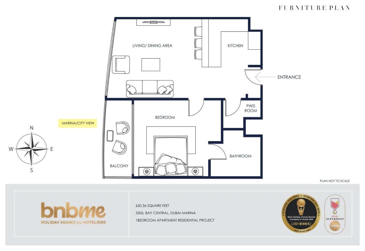 Апартаменты Bnbme - Bay Central Дубай Экстерьер фото